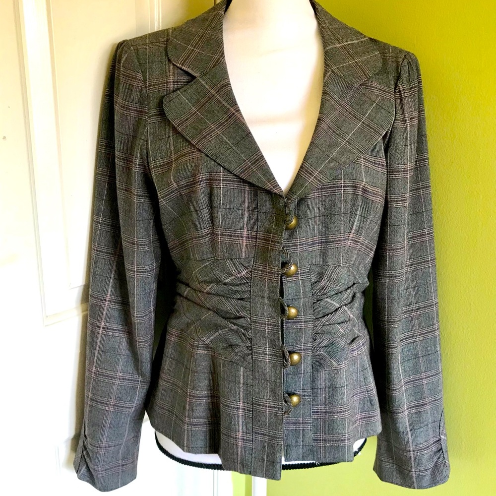 Nanette LePore vintage jacket, size 10, tattersall